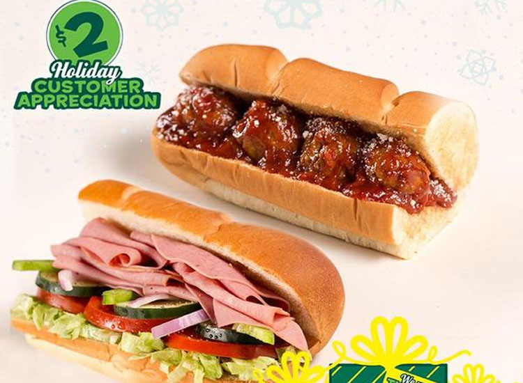 Subway $2 6-Inch Sub Holiday Appreciation