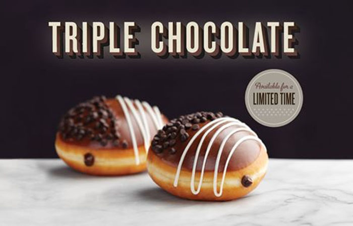 Krispy Kreme Triple Chocolate Doughnuts