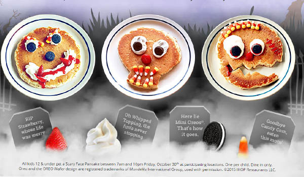IHOP Free Scary Face Pancakes For Kids