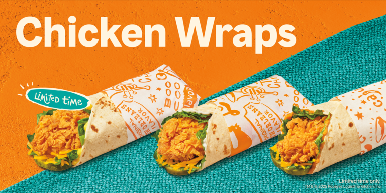 Popeyes chicken wrap limited time offer thumbnail